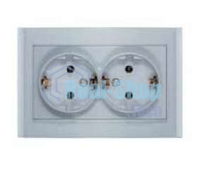 Розетка 2-м СП Бриллиант с заземл. серебр. UNIVersal 7949780