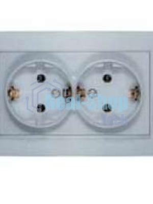 Розетка 2-м СП Бриллиант с заземл. серебр. UNIVersal 7949780