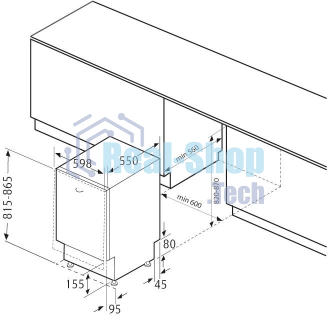 Встраиваемая посудомоечная машина Krona KAMAYA 60 BI, белый, 59.8 см, 14 компл., 44 дБ, класс A+++