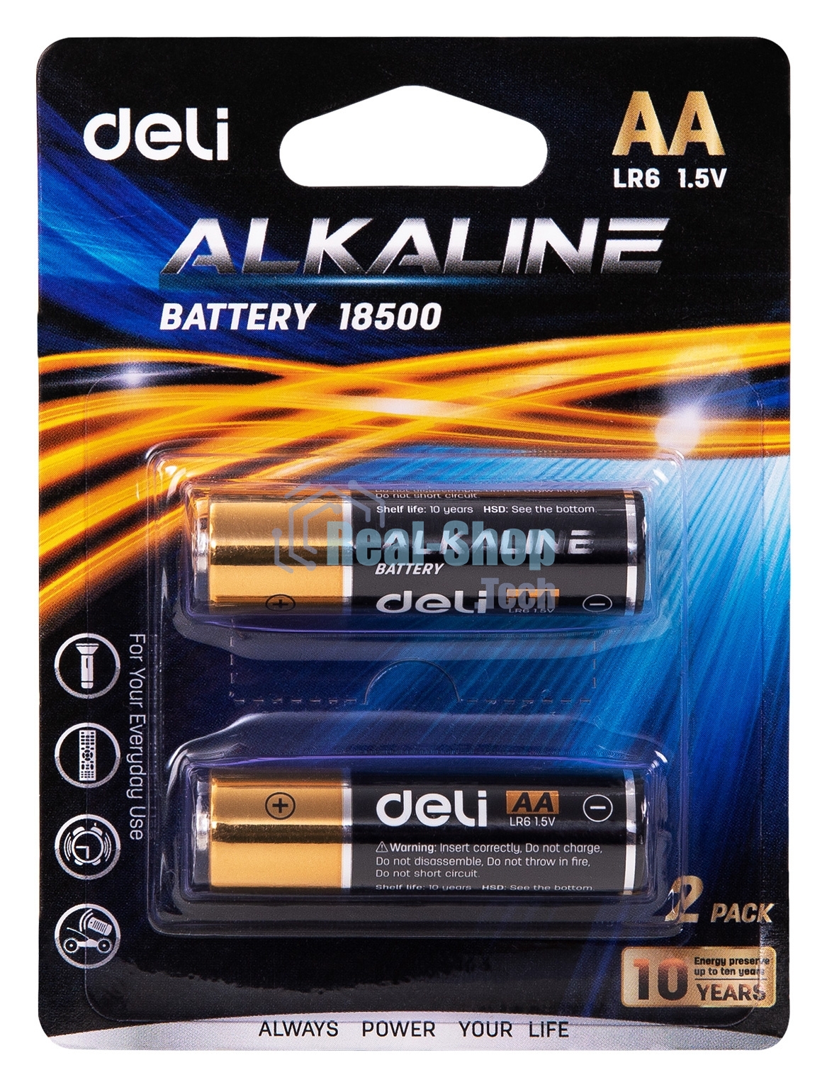 Батарея Deli E18500 AA (2шт) блистер