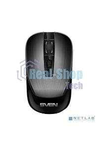 Мышь беспроводная SVEN RX-380W серый металлик, 1600 dpi, радиоканал, USB, кнопки - 4