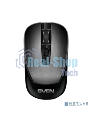 Мышь беспроводная SVEN RX-380W серый металлик, 1600 dpi, радиоканал, USB, кнопки - 4