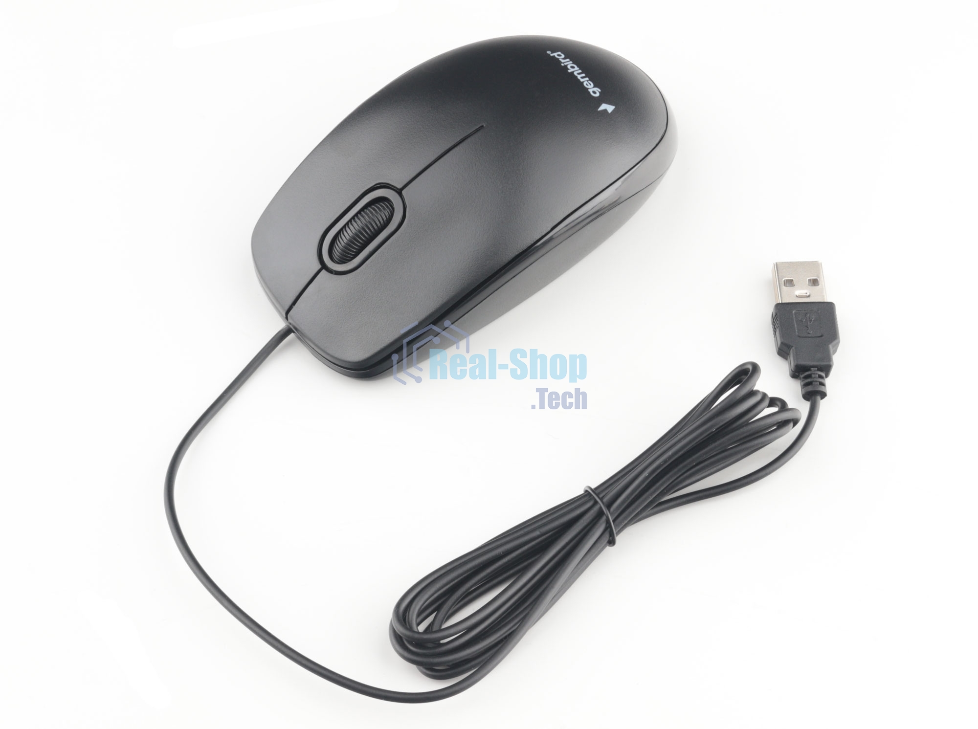 Мышь проводная Gembird MOP-200 черный, 1000 dpi, USB, кнопки - 3