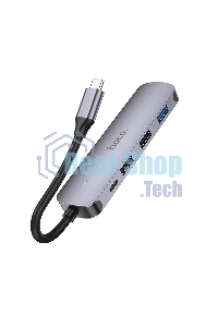 Разветвитель USB-C Hoco HB27 4порт. серый