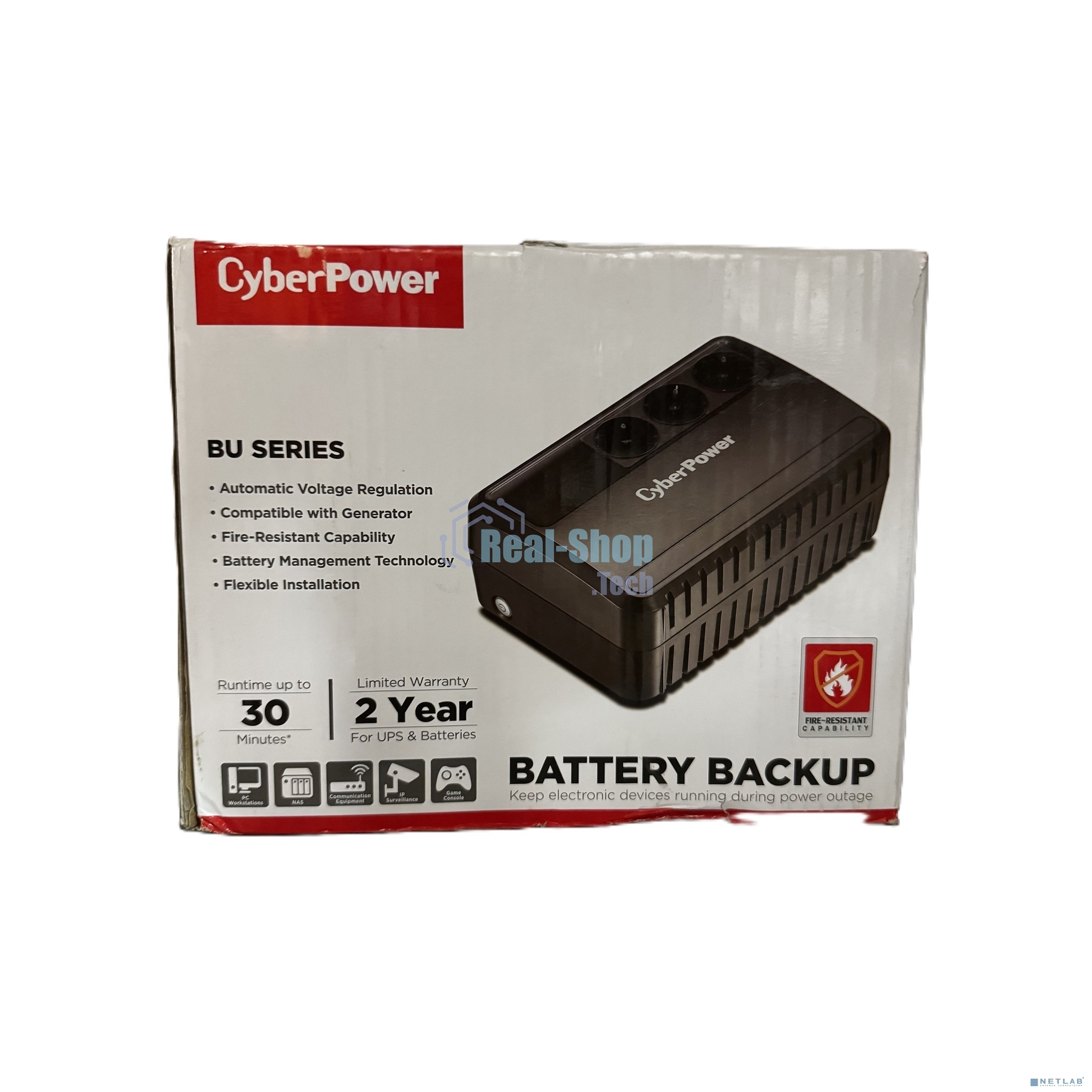 Источник бесперебойного питания CyberPower BU600E/600 ВА/360 Вт/3 х CEE 7 (евророзетка)