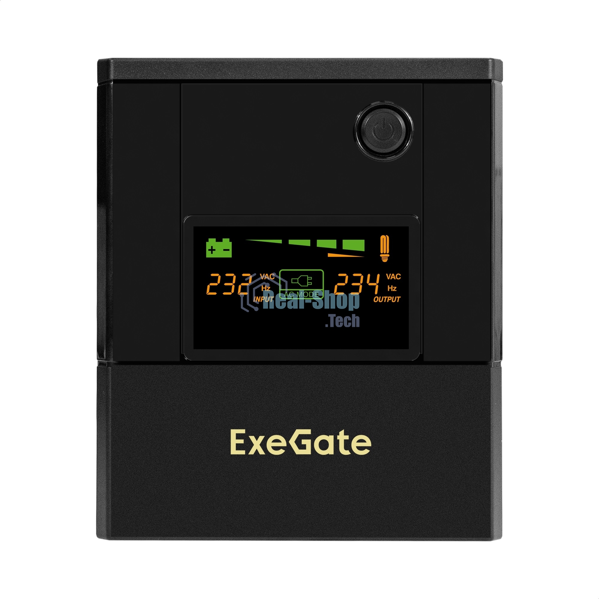 Источник бесперебойного питания ExeGate Smart LB-2000.LCD.AVR.4SH (2000VA/1200W, цветной LCD, AVR, 4*Schuko, батарея 12V 9Ah - 2 шт., металлический корпус, Black)