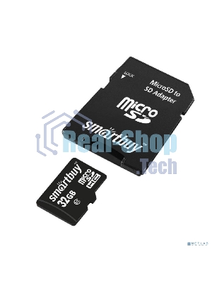 Флеш карта Micro SDHC 32Gb Smartbuy Class 10, адаптер в комплектеLE