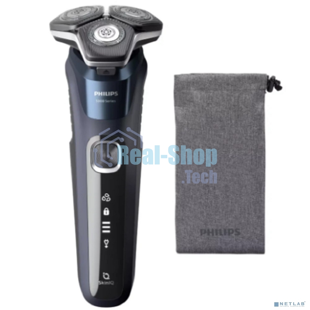 Электробритва роторная Philips S5885/10 реж.эл.:3 питан.:аккум. темно-синий