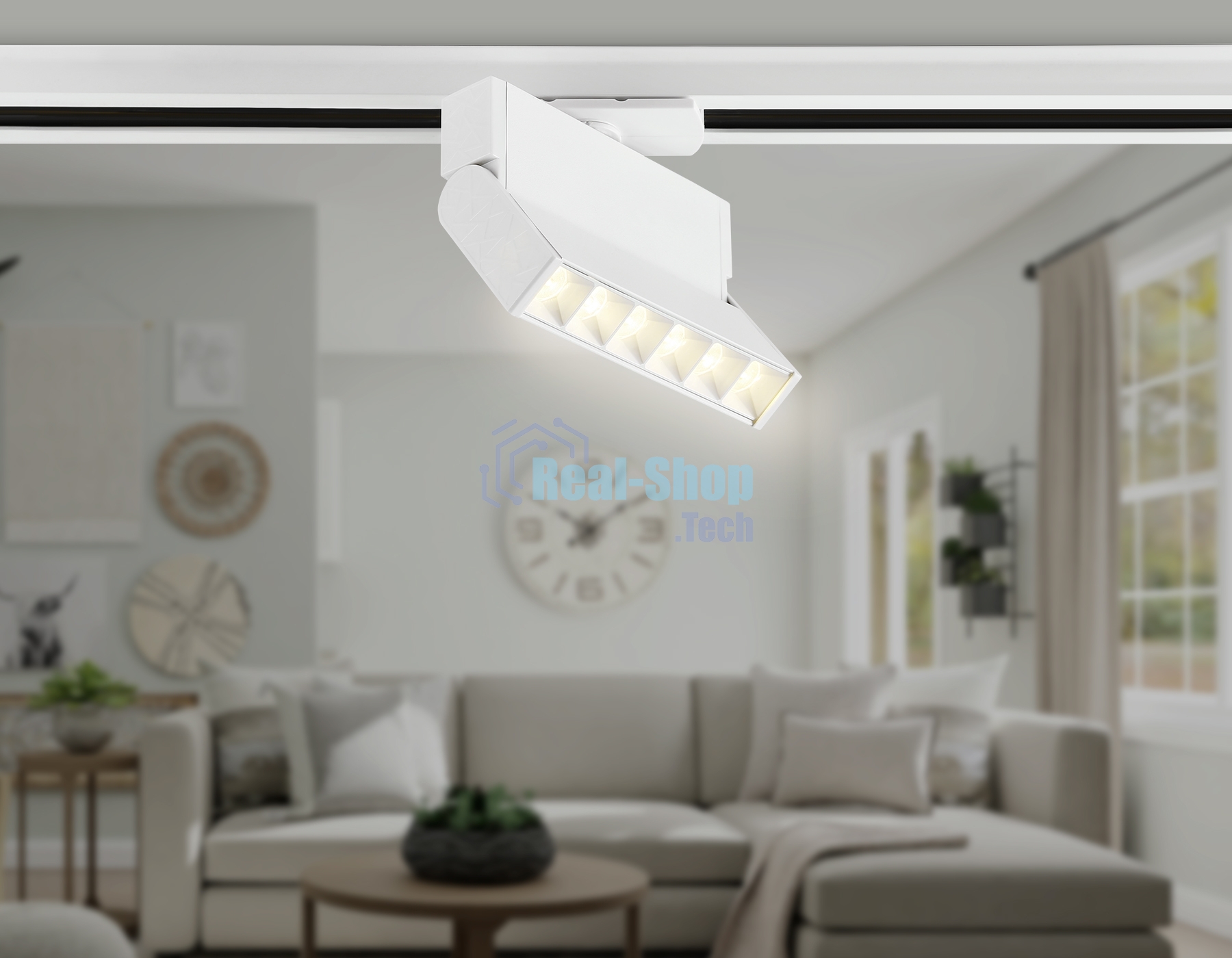 Трековый однофазный светодиодный светильник Ambrella light GL6811 WH белый LED 6W 3000K 24° 115*22*87