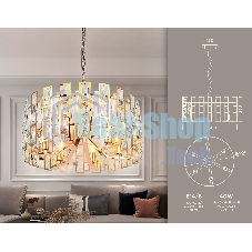 Светильник Ambrella light TR5061/6 GD/CL золото/прозрачный E14/6 max 40W D500*938