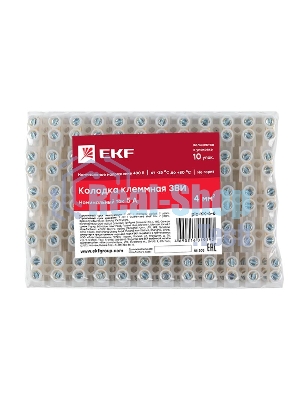 Колодка клеммная 6мм 6А EKF plc-KK-6-6