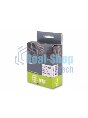 Картридж ленточный Cactus CS-TZ251 24 мм, 8 м, черный шрифт, белый фон, для BROTHER 1010/1280/1280VP/2700VP