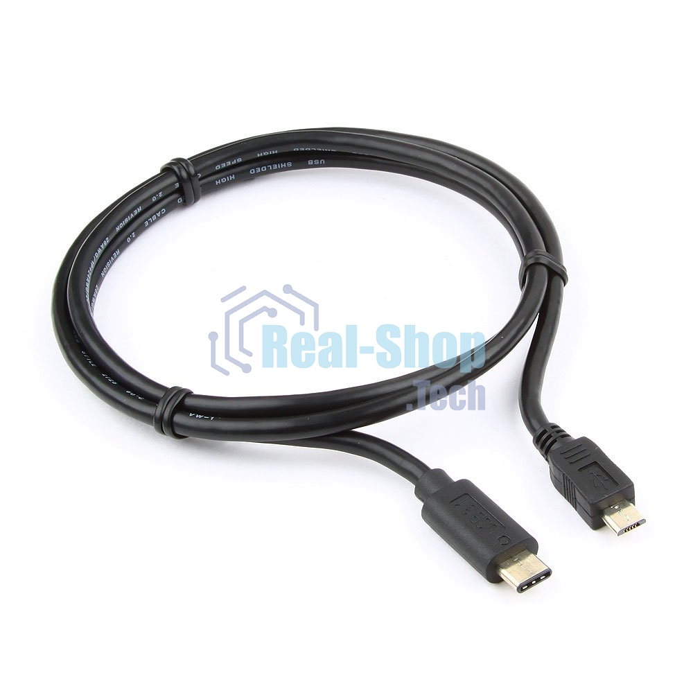 Кабель Cablexpert CCP-USB2-mBMCM-1M USB2.0 microBM/USB3.1TypeC, 1м, 