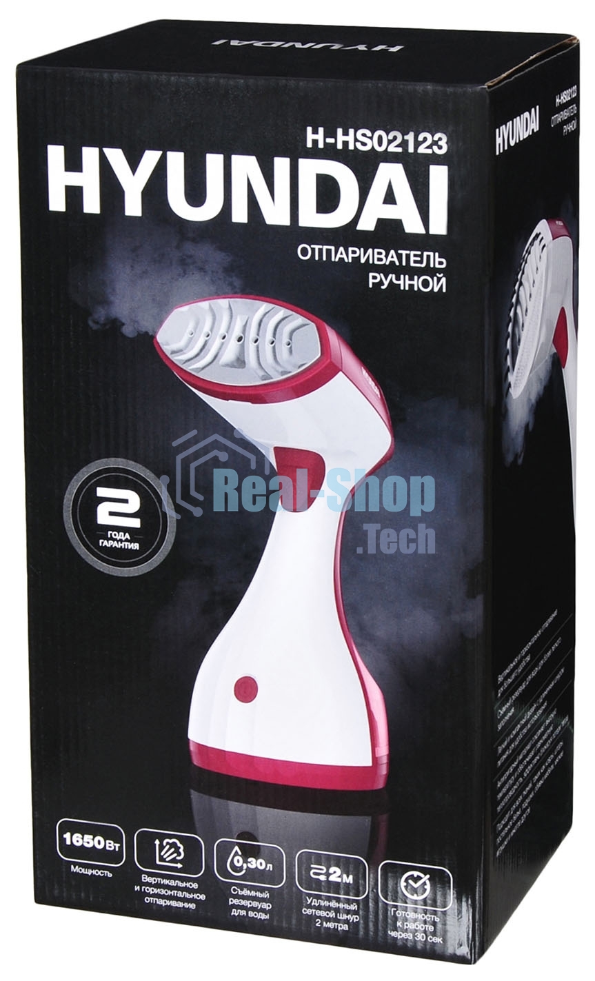 Отпариватель ручной Hyundai H-HS02123 1650Вт белый/вишневый