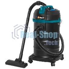 Пылесос профессиональный Bort BSS-1530 черный, 300/1500 Вт, уборка влажная/сухая, пылесборник мешок/контейнер 30л