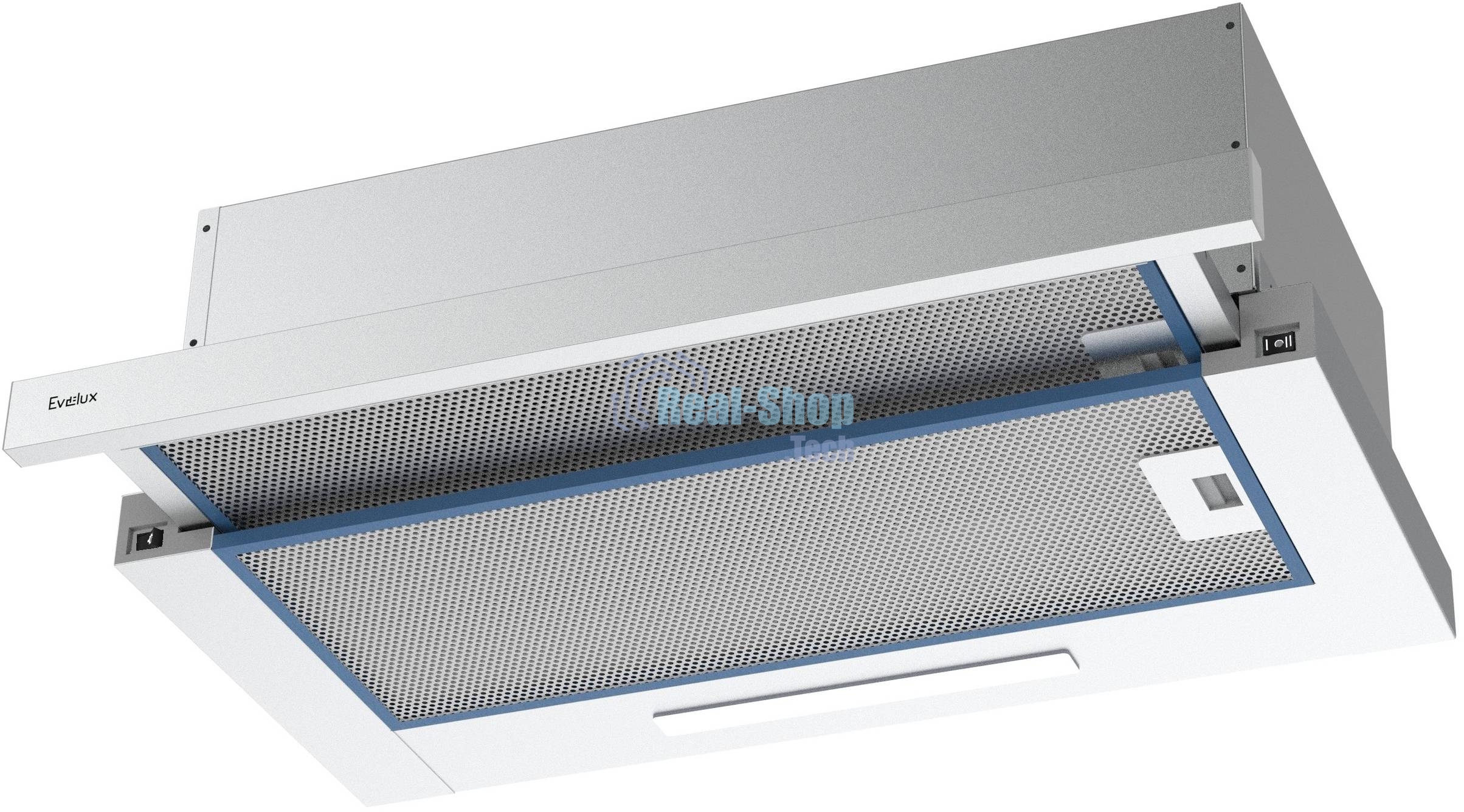 Вытяжка встраиваемая Evelux TEL 60 X серебристый, 60 см, 670 куб. м/ч, 46 дБ