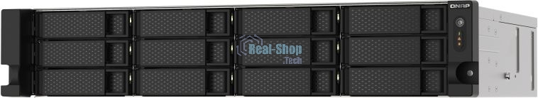 Сетевое хранилище без дисков SMB QNAP TS-1273AU-RP-8G NAS 12 HDD trays, 2x 2.5 GbE, rackmount, 2 PSU. 4-core AMD V1500B2,2 GHz, RAM 8 Gb (8 Gb UDIMM DDR4 (1 x 8 Gb) up to 32 Gb (2 x 16 Gb)). W/o rail kit RAIL-B02