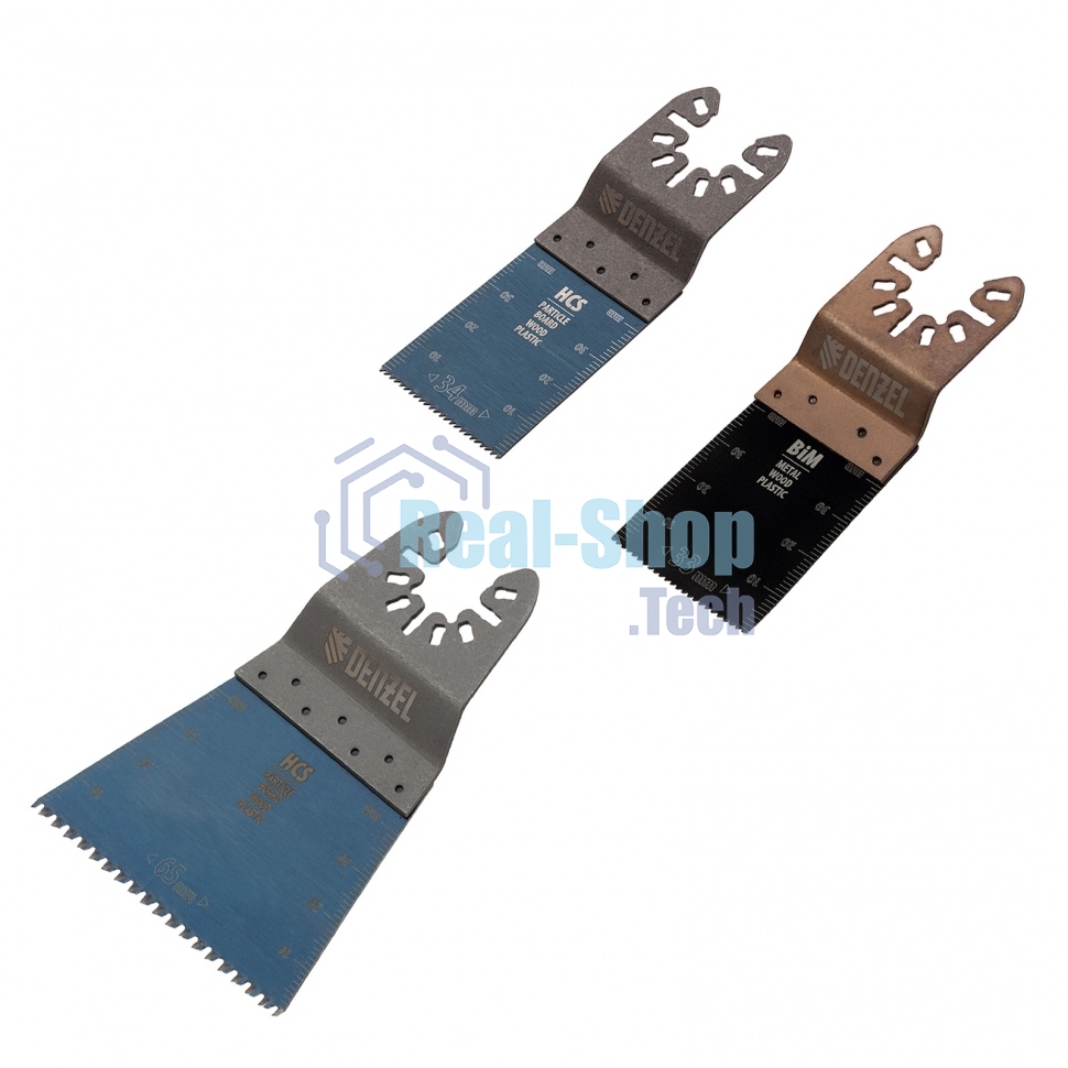 Набор насадок для МФИ Denzel по дереву и металлу, 3 шт.