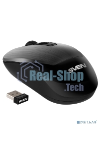 Мышь беспроводная SVEN RX-380W серый металлик, 1600 dpi, радиоканал, USB, кнопки - 4