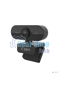 Веб-камера CBR CW 852FHD Black с матрицей 2 МП, разрешение видео 1920х1080, USB 2.0, встроенный микрофон с шумоподавлением, фикс.фокус, крепление на мониторе, длина кабеля 1,5 м, черный