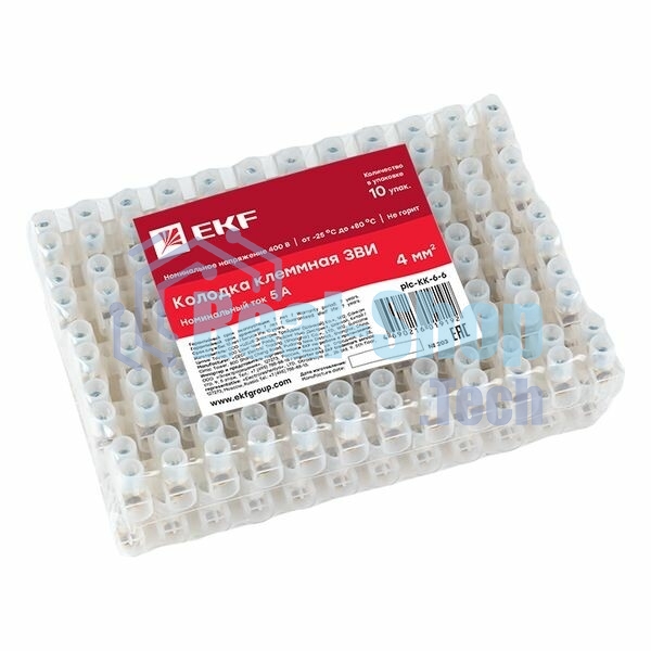 Колодка клеммная 6мм 6А EKF plc-KK-6-6