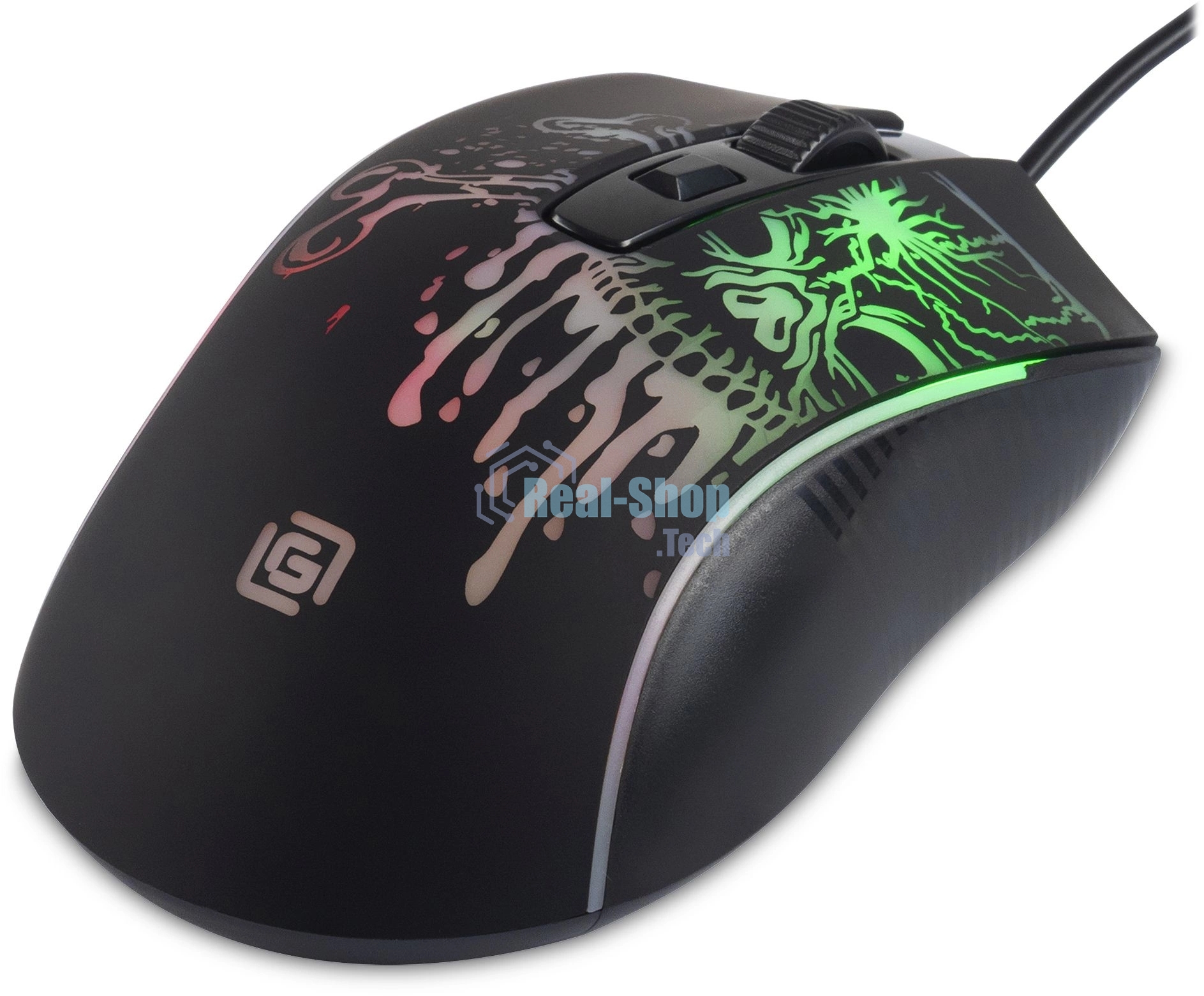Мышь проводная Oklick 702G черный, 3600 dpi, USB, кнопки - 4