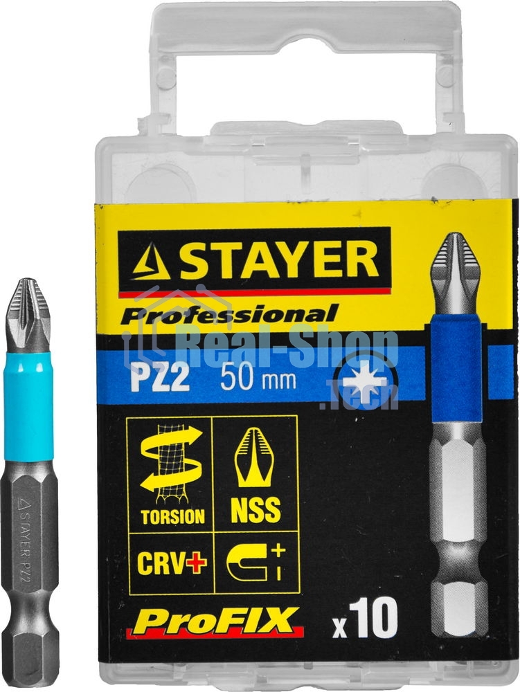 Бита STAYER PROFESSIONAL 26223-2-50-10_z01 ProFix E 1/4'' № 2 L=50мм 10шт