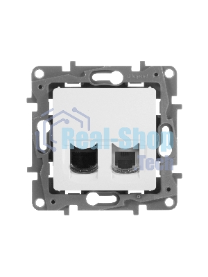 Розетка компьютерная ETIKA RJ11+RJ45 кат. 5 UTP, белый ETIKA Розетка RJ11+RJ45 кат. 5 UTP, белый
