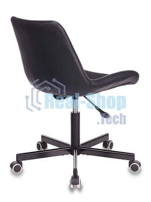 Кресло компьютерное Бюрократ CH-350M/BLACK без подлокотников, черный, искусст.кожа/ткань, крестовина хром