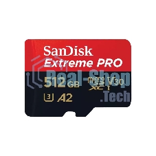 Флеш карта microSD 512Gb SanDisk microSDXC Class 10 UHS-I A2 C10 V30 U3 Extreme Pro (SD адаптер) 200Mb/s