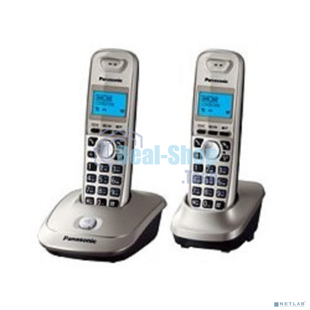 Телефон беспроводной (DECT) Panasonic KX-TG2512RUN (платиновый) Доп трубка в комплекте,АОН, Caller ID,спикерфон на трубке,полифония