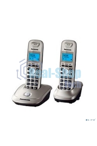 Телефон беспроводной (DECT) Panasonic KX-TG2512RUN (платиновый) Доп трубка в комплекте,АОН, Caller ID,спикерфон на трубке,полифония