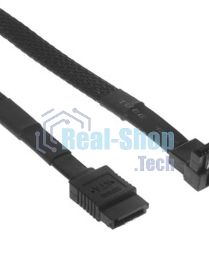 Кабель интерфейсный SATA Cablexpert CC-SATAM-DATA90-BL-100CM, Sata3 7pin/7pin, мет.защелка, угловой разъем, 100 см, черный, пакет