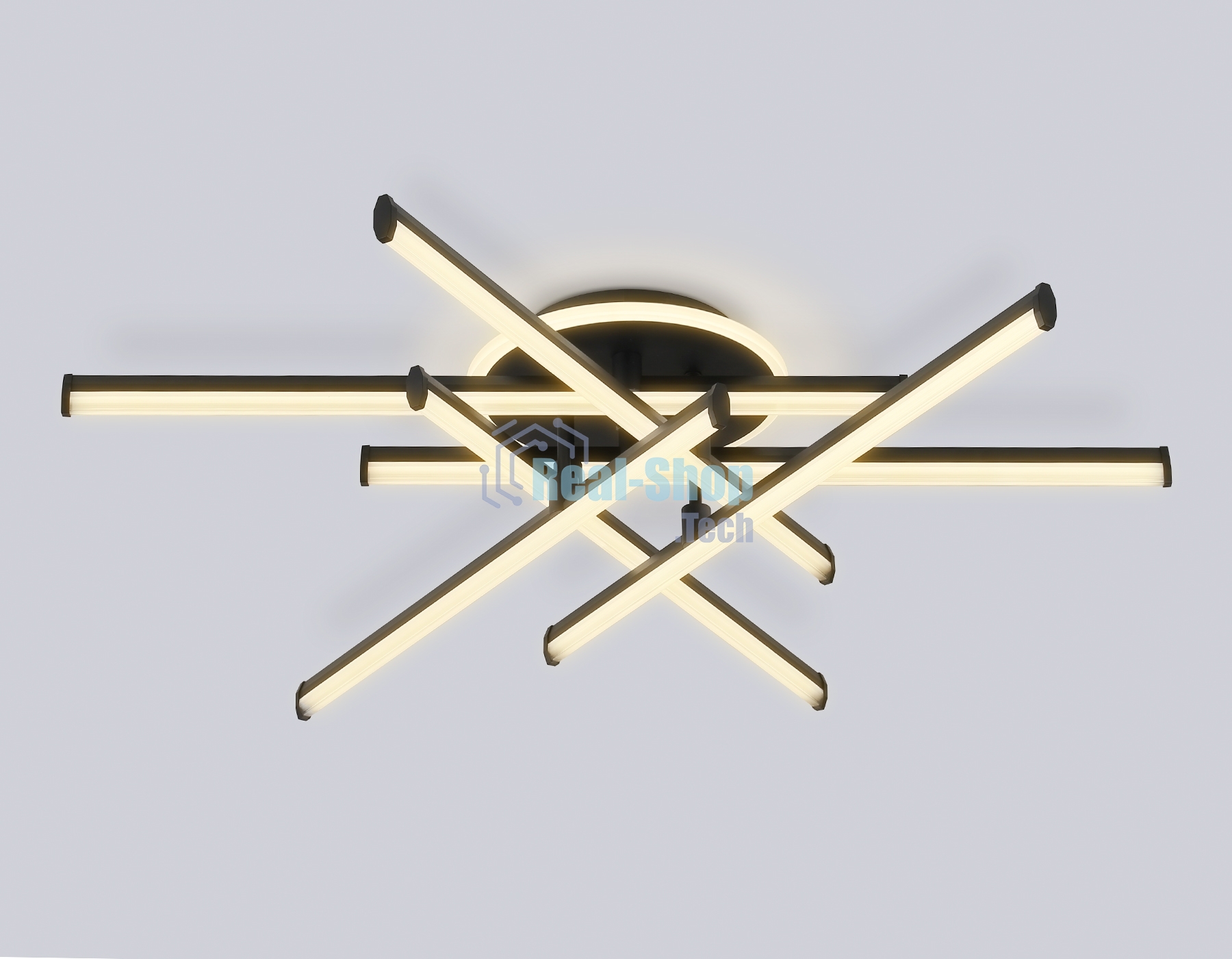 Потолочный светодиодный светильник Ambrella light FL6252 BK черный 97W 3000K-6400K 805*760*170 (ПДУ ИК)