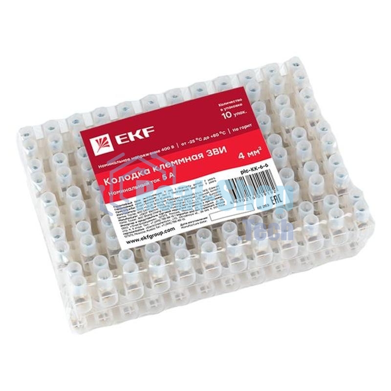 Колодка клеммная 6мм 6А EKF plc-KK-6-6