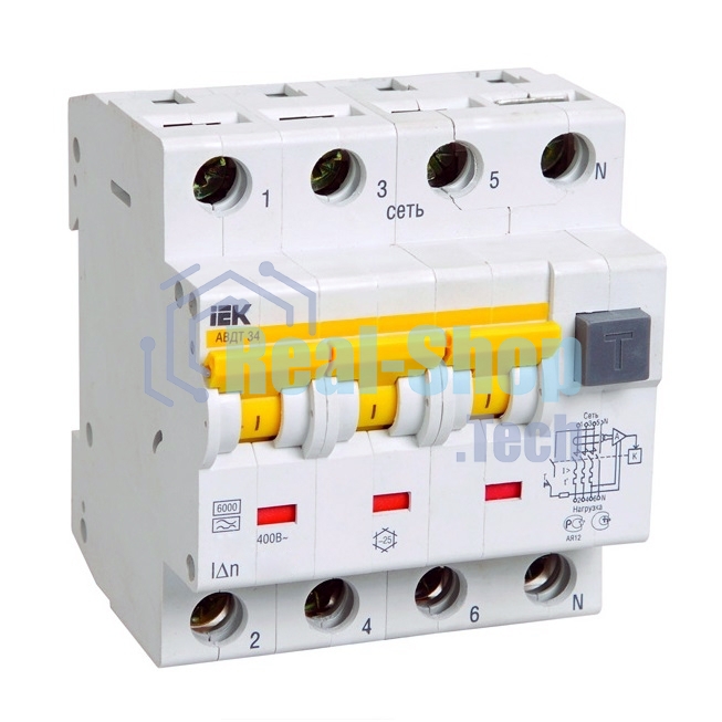 Выключатель автоматический дифференциального тока Iek MAD22-6-025-C-30 АВДТ 34 C25 30мА