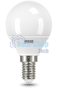 Лампа светодиодная LED Gauss 8Вт E14 220В 4100К Elementary шар 53128