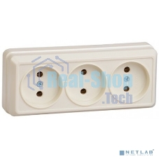 Розетка IEK ERO30-K33-10-DC РС23-2-ОК 3 местн. без з/к 10А откр.уст. ОКТАВА (кремовый)