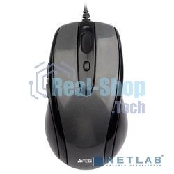 Мышь проводная A4Tech N-708X серый глянец/черный, 1600 dpi, USB, кнопки - 6