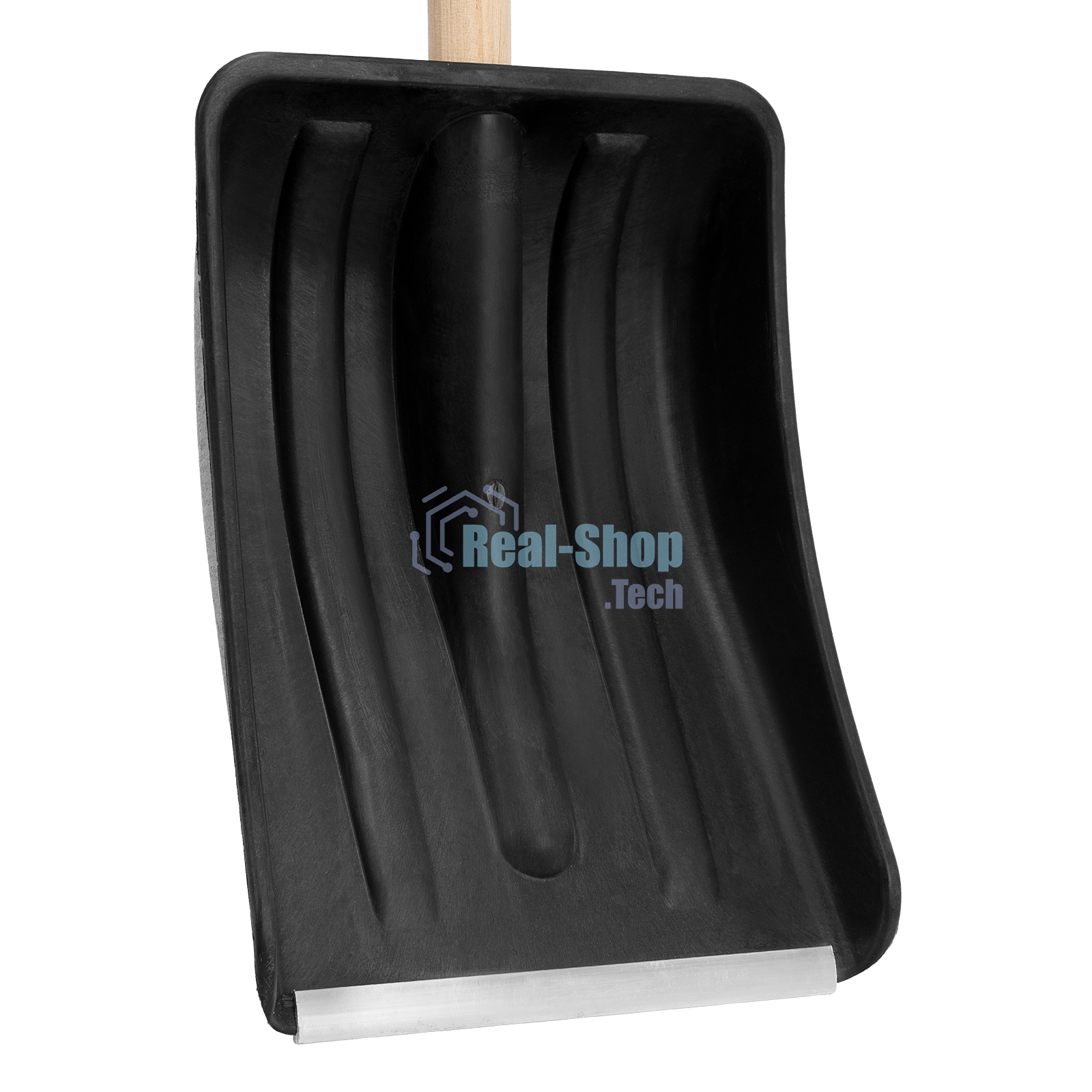 Лопата для уборки снега Sparta полипропиленовая, 275х365х870 мм, деревянный черенок,