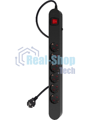 Сетевой фильтр Ippon NF-EU-3-10 3 м, 6 розеток, черный, коробка