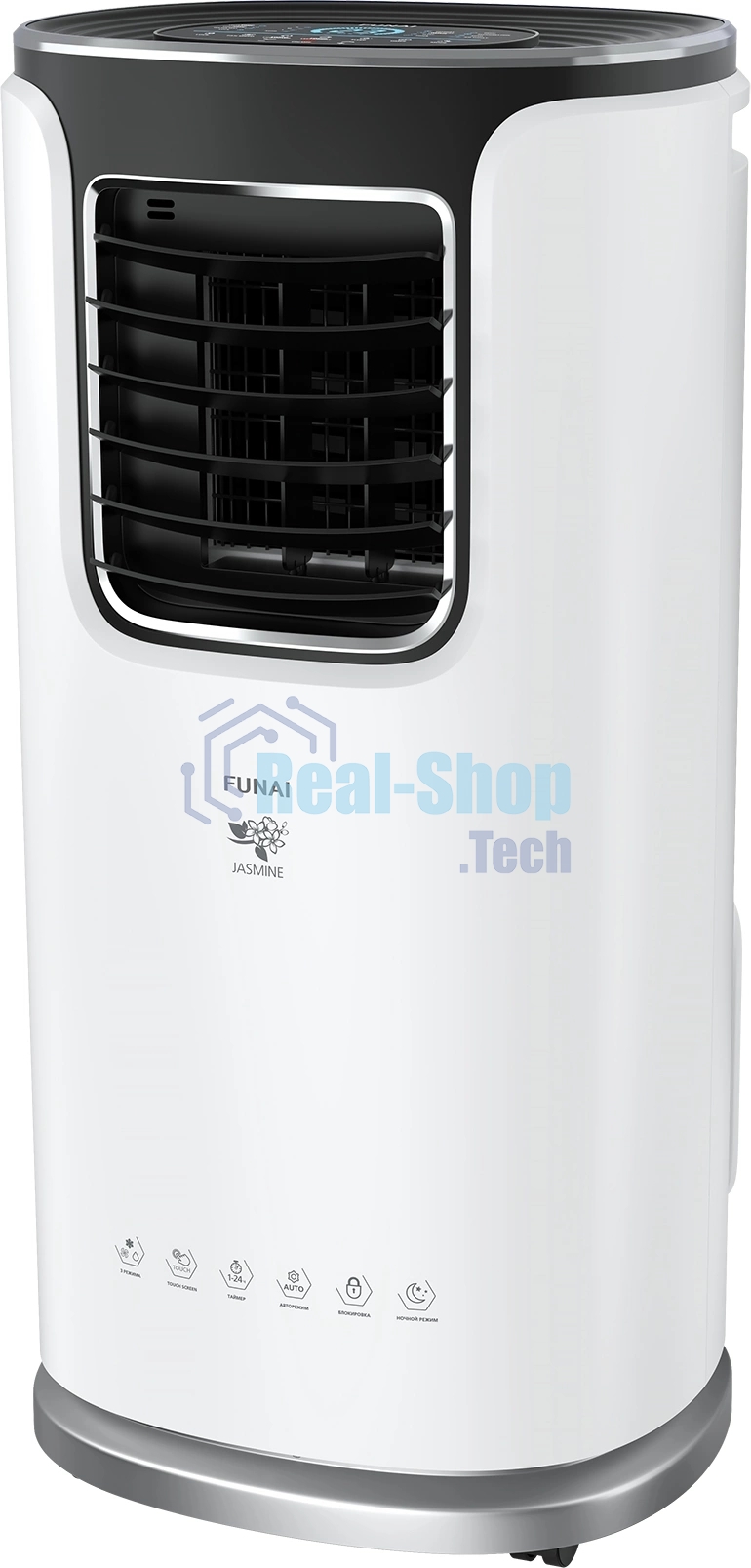 Кондиционер мобильный FUNAI JASMINE MAC-JS30CON03 9500 BTU, 20 м², 55 дБ, охлаждение, осушение, белый