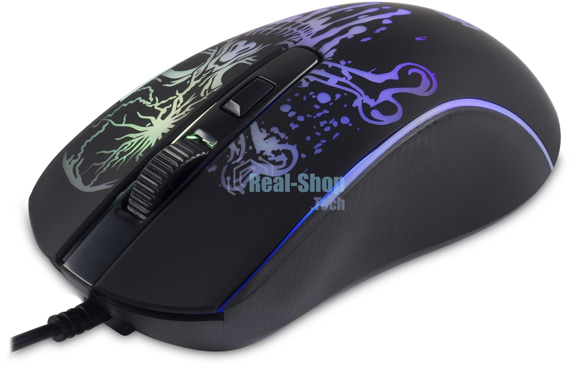 Мышь проводная Oklick 702G черный, 3600 dpi, USB, кнопки - 4
