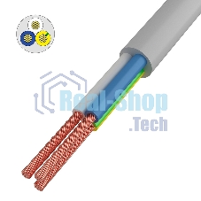 Провод соединительный ПВС Rexant 3x1,0 мм², белый, длина 10 метров, ГОСТ 7399-97