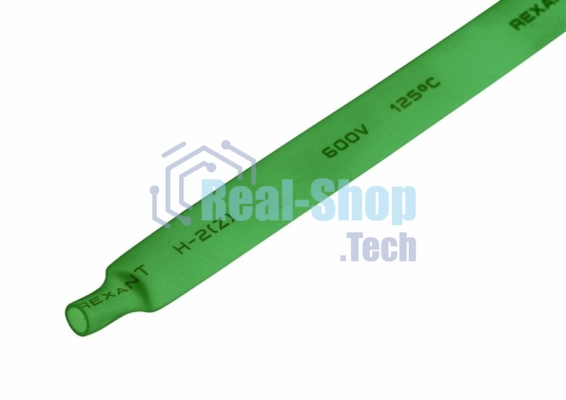 Термоусаживаемая трубка Rexant 8,0/4,0 мм, зеленая, упаковка 50 шт. по 1 м
