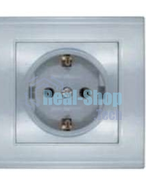 Розетка 1-м СП Бриллиант с заземл. серебр. UNIVersal 7949872