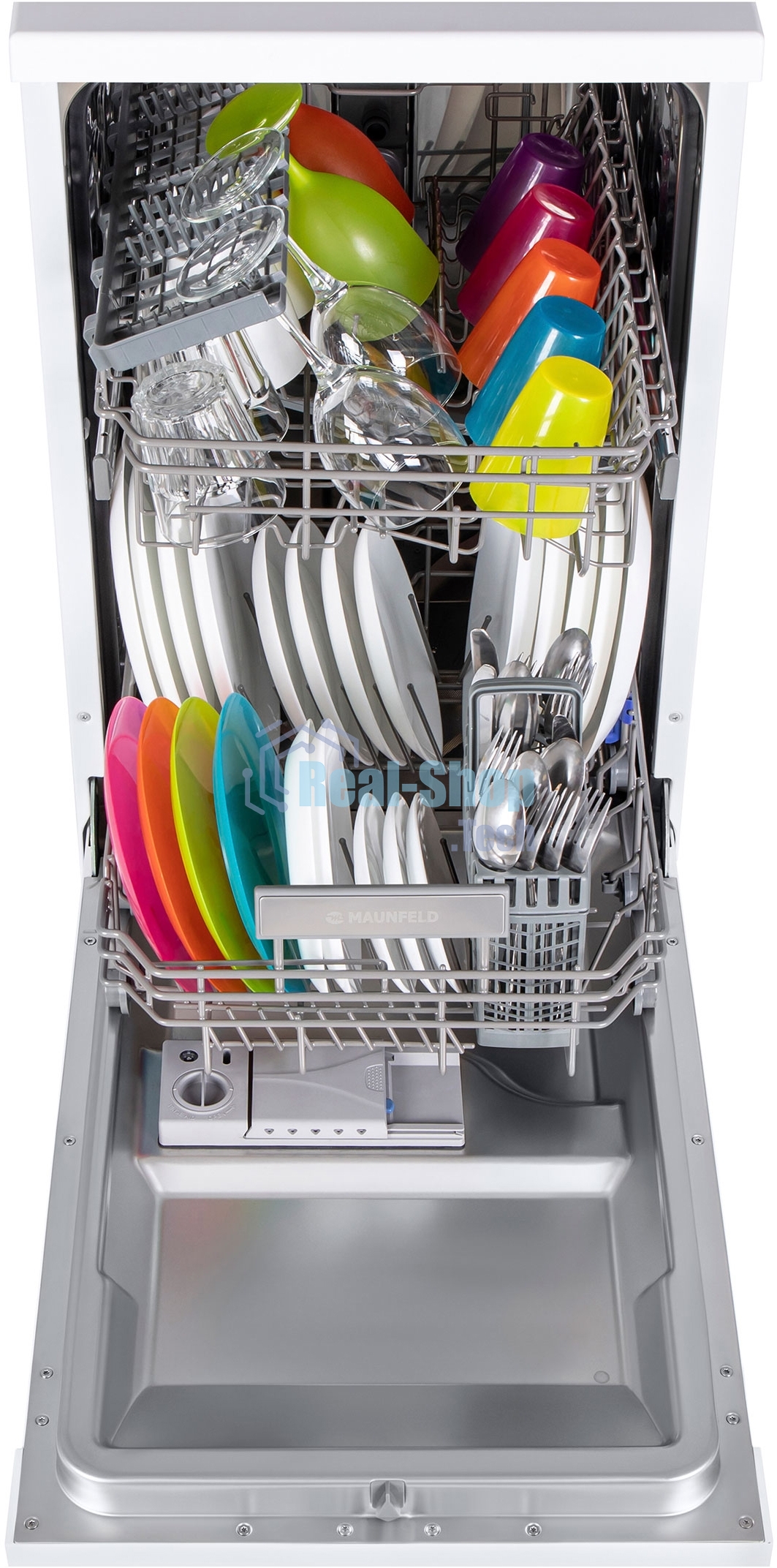 Посудомоечная машина Maunfeld MWF08S, белый, 44.8 см, 9 компл., 49 дБ, класс A+