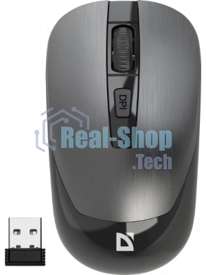 Мышь беспроводная Defender Wave MM-995 серебристый, 1600 dpi, радиоканал, USB, кнопки - 4