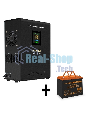 Комплект Источник бесперебойного питания EX295997RUS + батарея 75Aч EX285653RUS 1шт (инвертор, синус, для котла, настенный) ExeGate FineSine SX-1000.LCD.AVR.2SH <1000VA/600W, чистая синусоида, цветной LCD-дисплей, AVR, 2*Schuko, линейно-интерактивный, крепление настенное/универсальное, черный> + батарея ExeGate HRL 12-75 (12В, 75Ач) 1шт