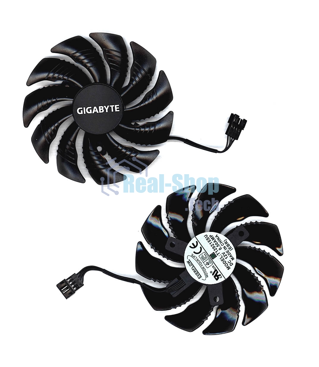 Вентилятор (кулер) для видеокарты Gigabyte RX 470, 570, 580, GTX 1060 88мм 4-pin